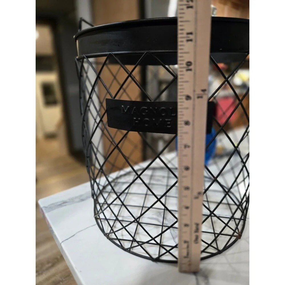 Magnolia Home Matte black metal wire basket Storage Decor